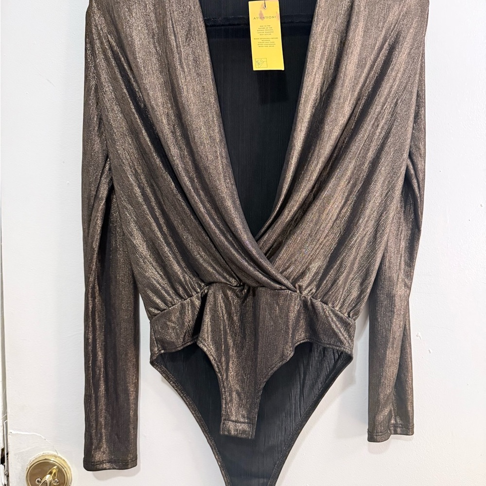 AKIRA Shimmering Bronze Bodysuit